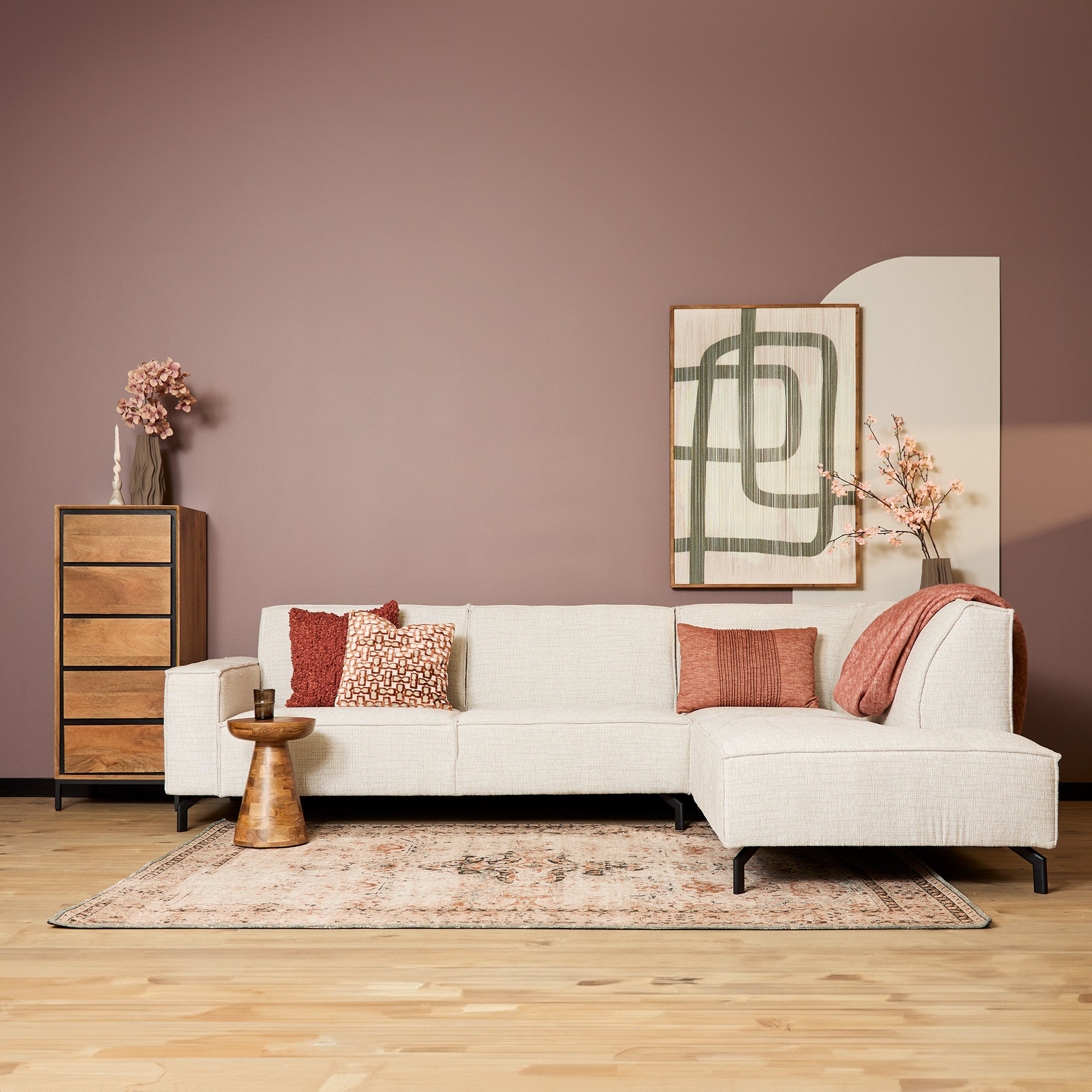 MySofa Floris | 2,5-zits + Divan Rechts | Beige | Baltimore