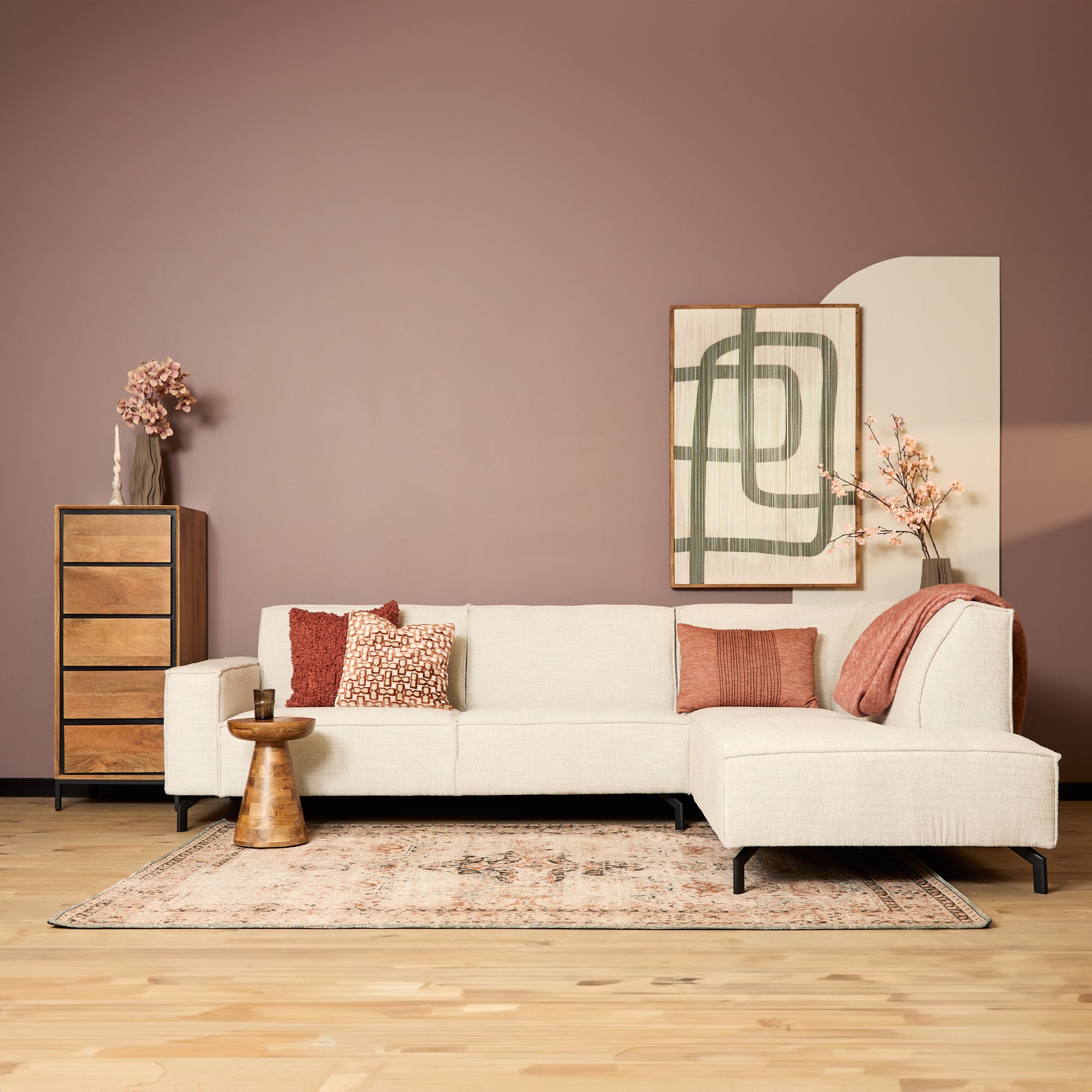 MySofa Floris | 2,5-zits + Divan Rechts | Beige | Baltimore