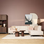 MySofa Floris| 2,5-zits + Divan Rechts | Beige | Fluweel