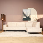 MySofa Floris| 2,5-zits + Divan Rechts | Beige | Fluweel