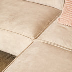 MySofa Floris| 2,5-zits + Divan Rechts | Beige | Fluweel