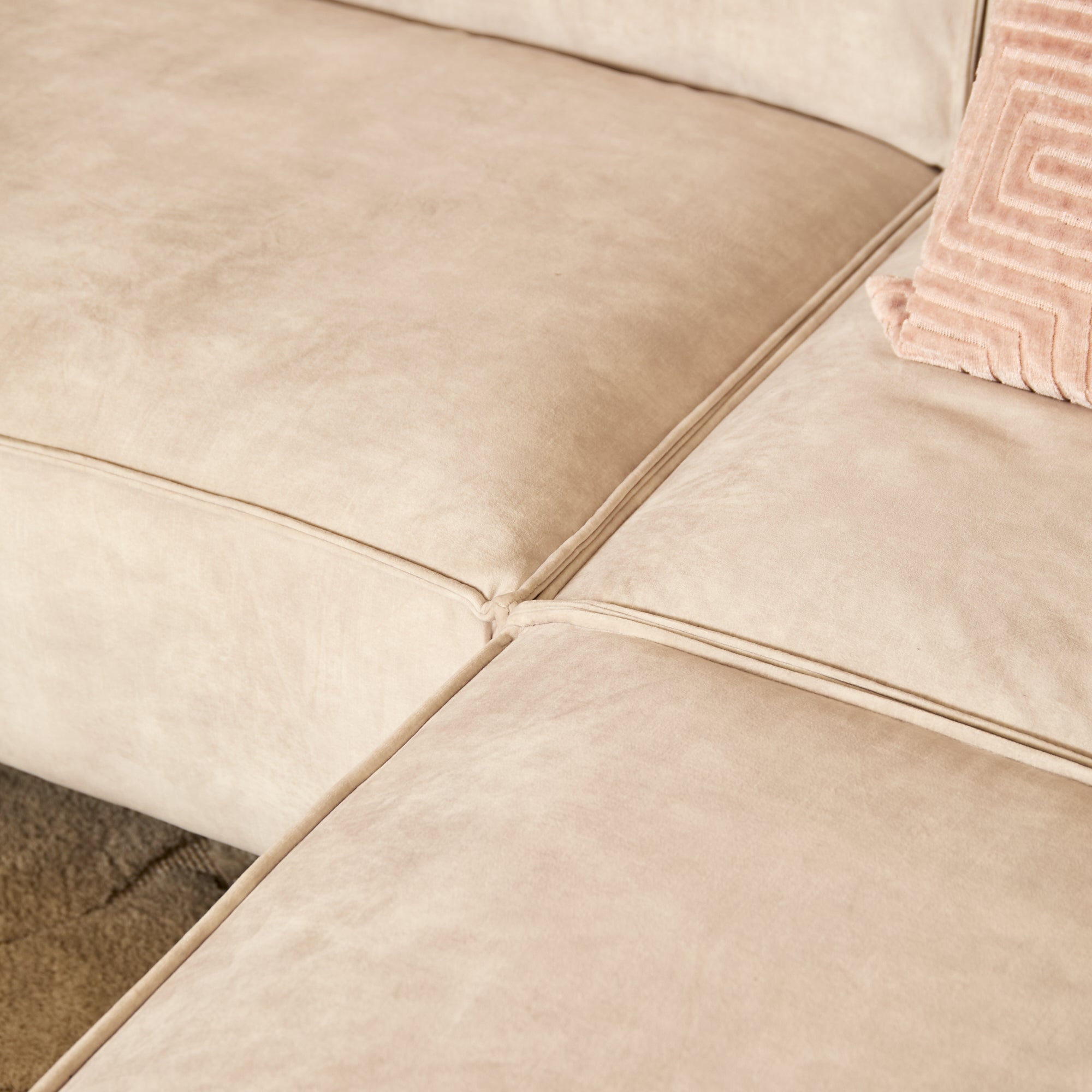 MySofa Floris| 2,5-zits + Divan Rechts | Beige | Fluweel