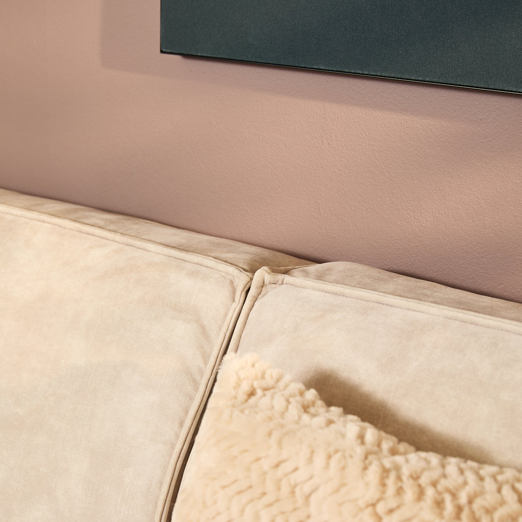 MySofa Floris| 2,5-zits + Divan Rechts | Beige | Fluweel