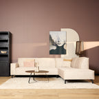 MySofa Floris| 2,5-zits + Divan Rechts | Beige | Fluweel