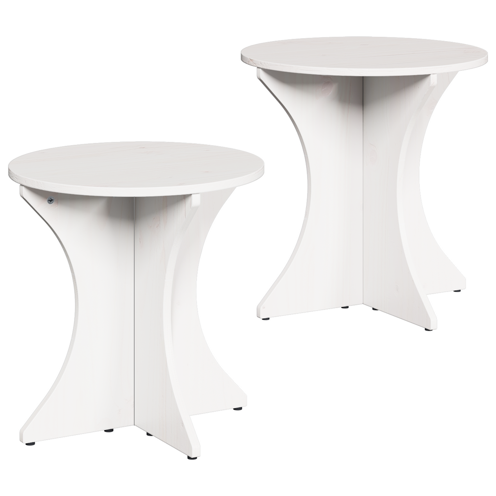 Salontafel 2 Pcs 46 X 46 X 47 Cm Massief Grenenhout