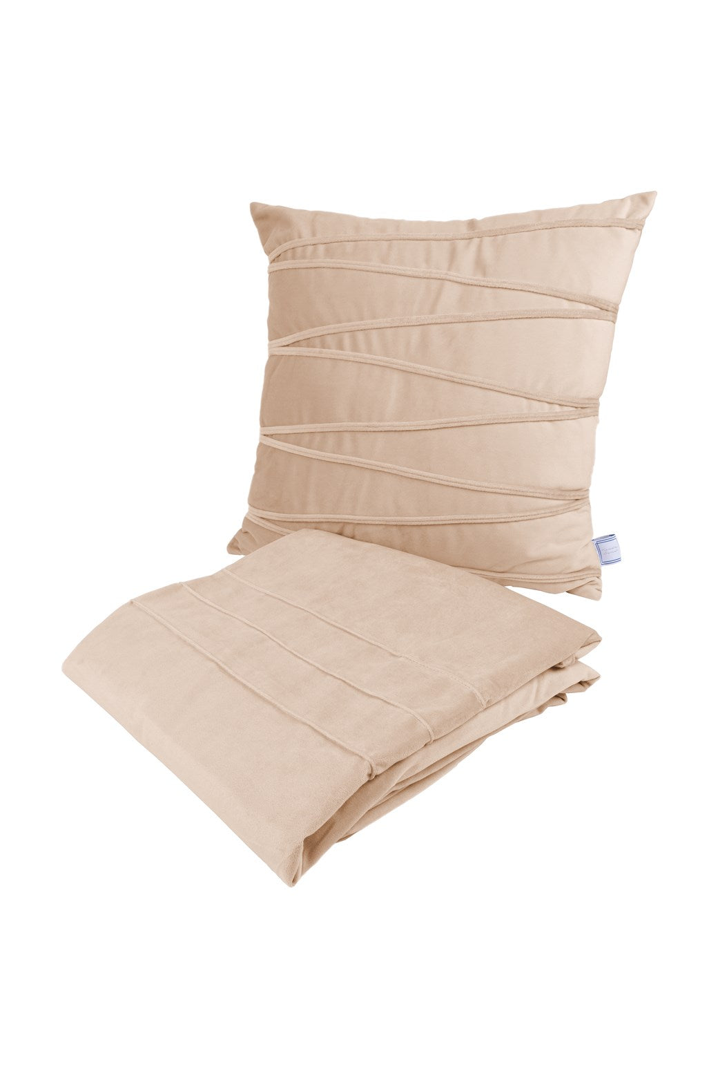 Paulina cushion and blanket set – 2-piece in champagne gold