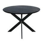 Eiken eettafel Ferris | Rond 110 cm | Zwart