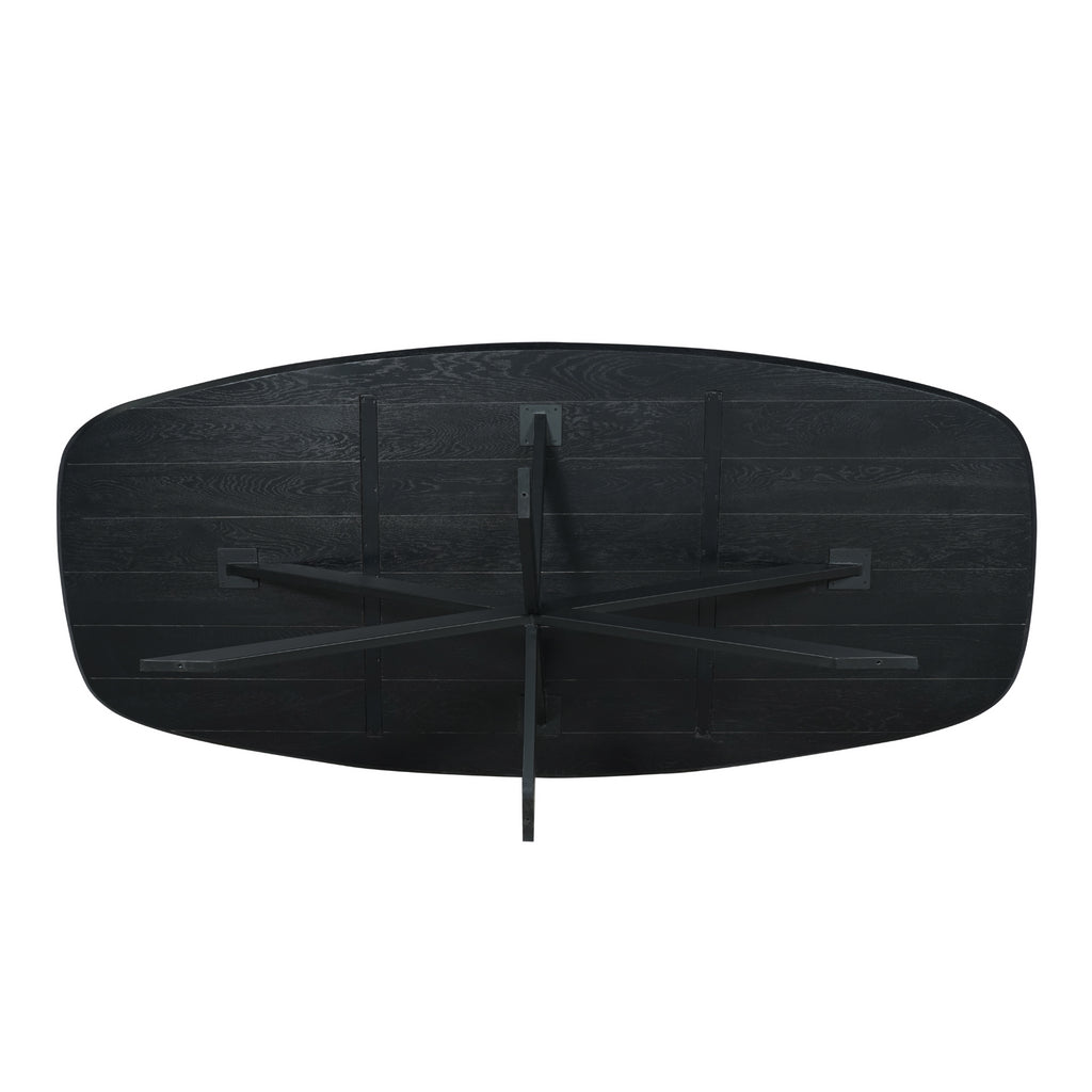 Eiken eettafel Ferris | Deens Ovaal 200 cm | Zwart