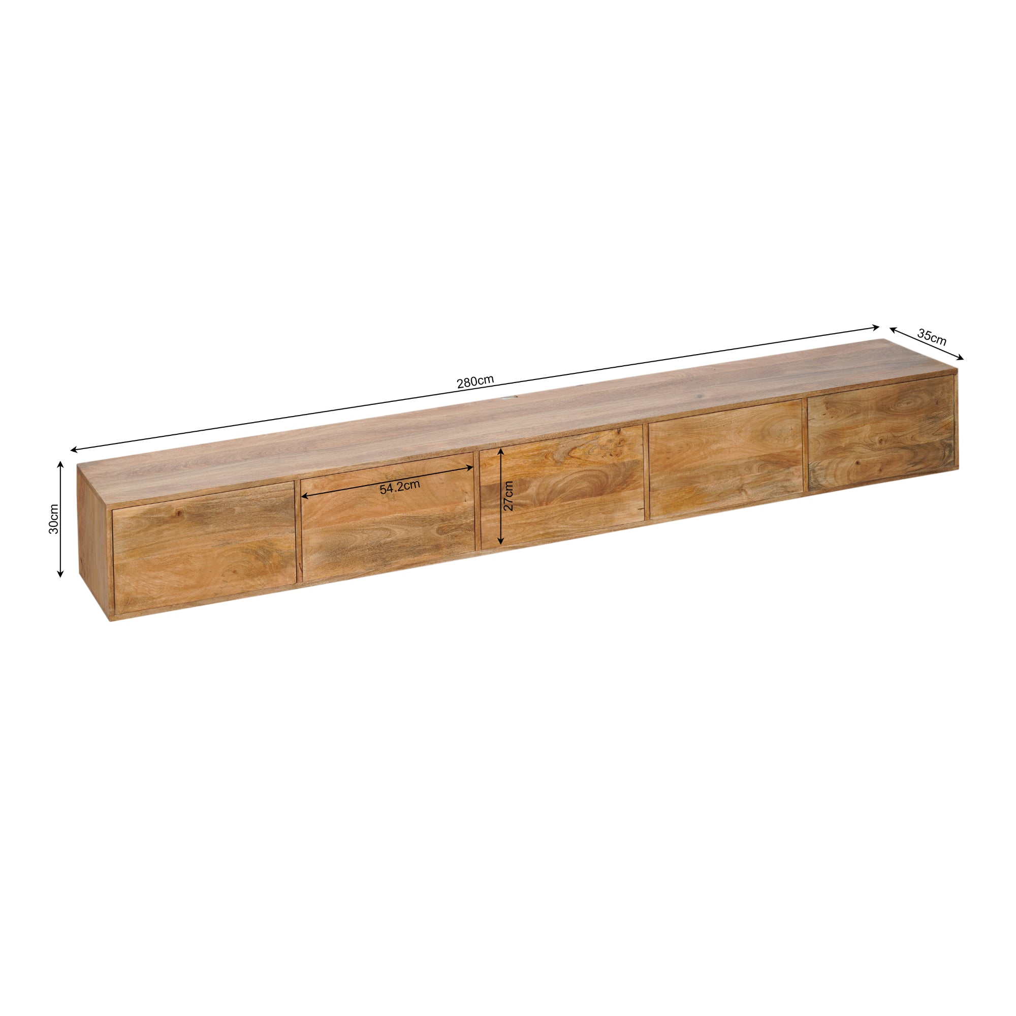 Zwevend tv-meubel Vision Naturel | 280 cm