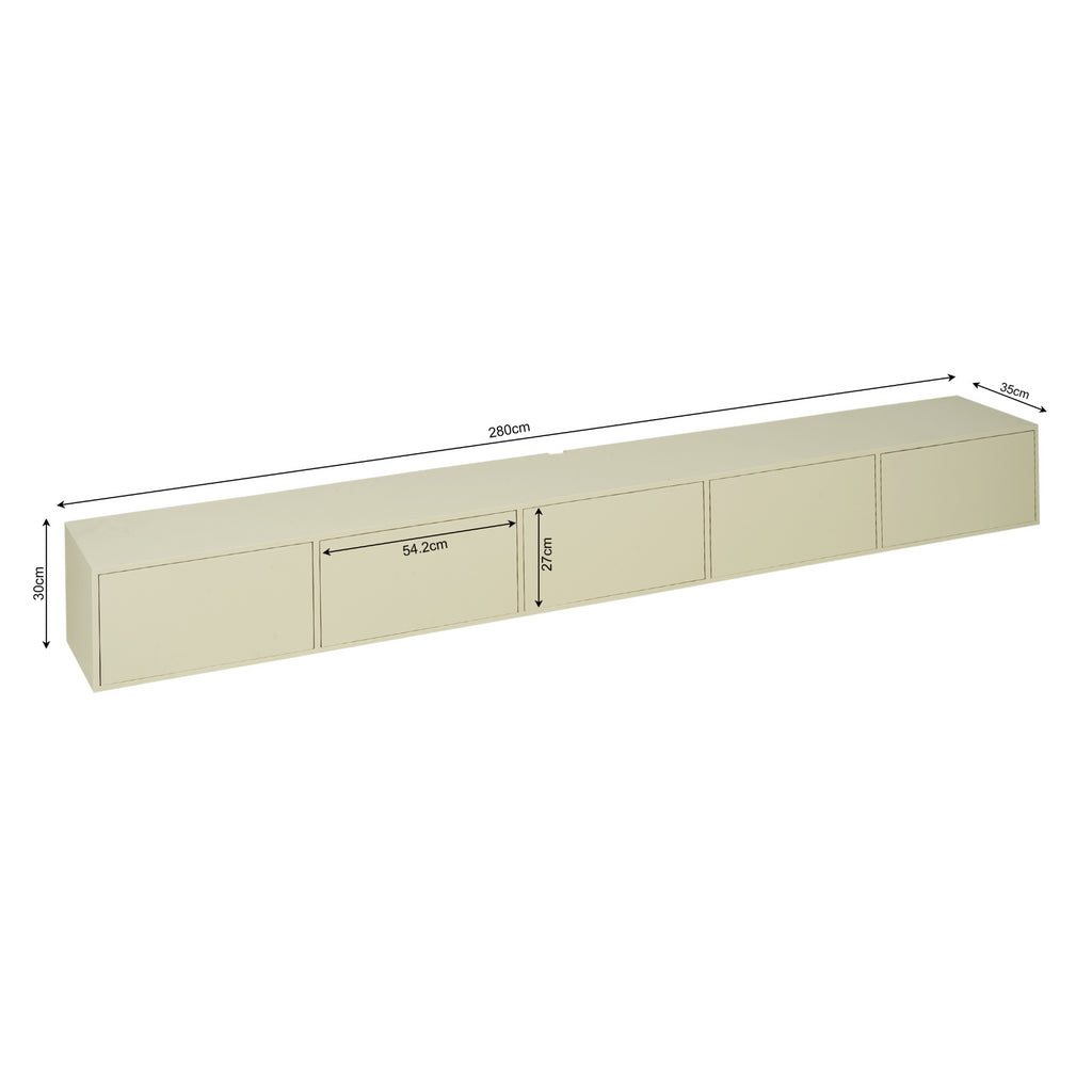 Zwevend tv-meubel Vision Sand | 280 cm