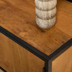 Tv-meubel Denver | Mangohout en staal | 145 cm