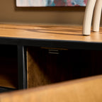 Tv-meubel Denver | Mangohout en staal | 145 cm