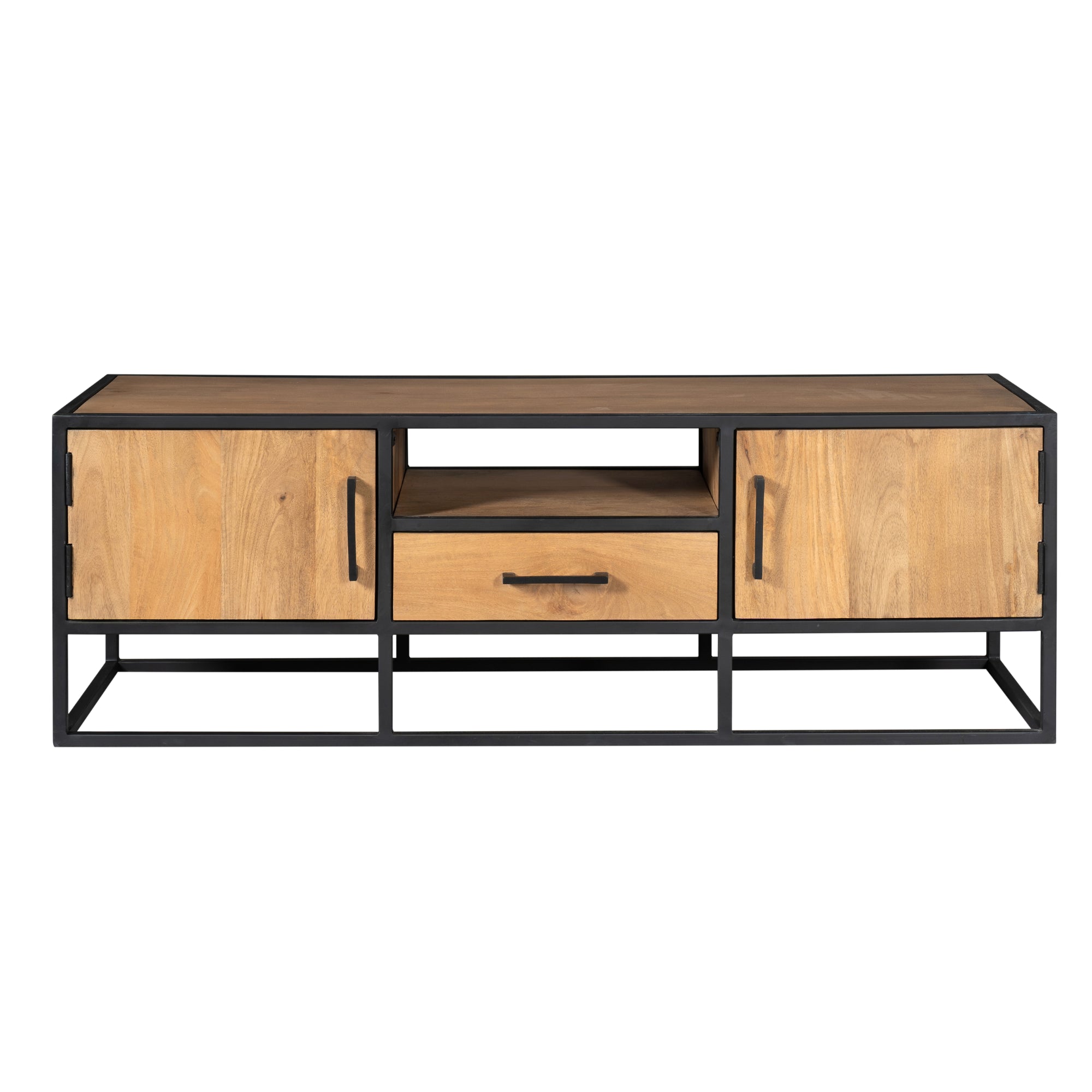 Tv-meubel Denver | Mangohout en staal | 145 cm