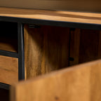 Tv-meubel Denver | Mangohout en staal | 180 cm