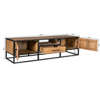 Tv-meubel Denver | Mangohout en staal | 180 cm