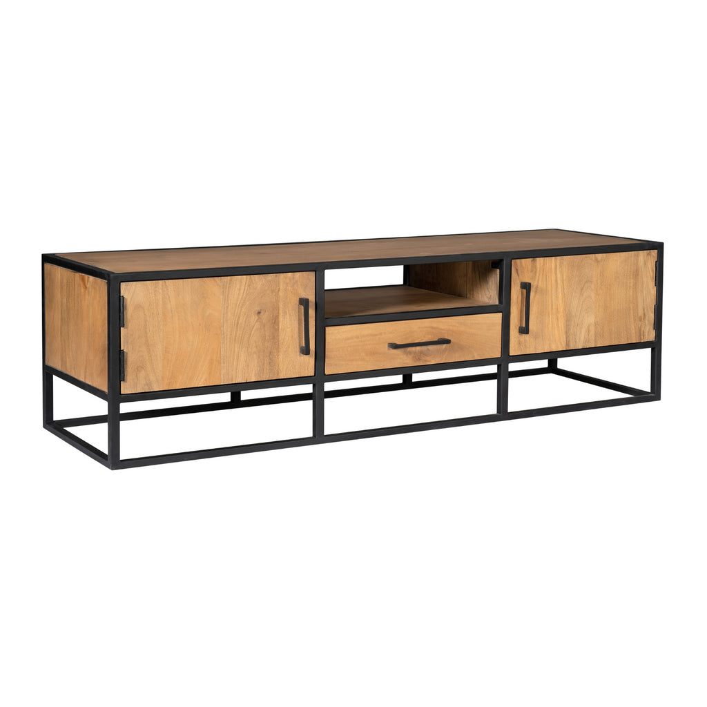 Tv-meubel Denver | Mangohout en staal | 180 cm