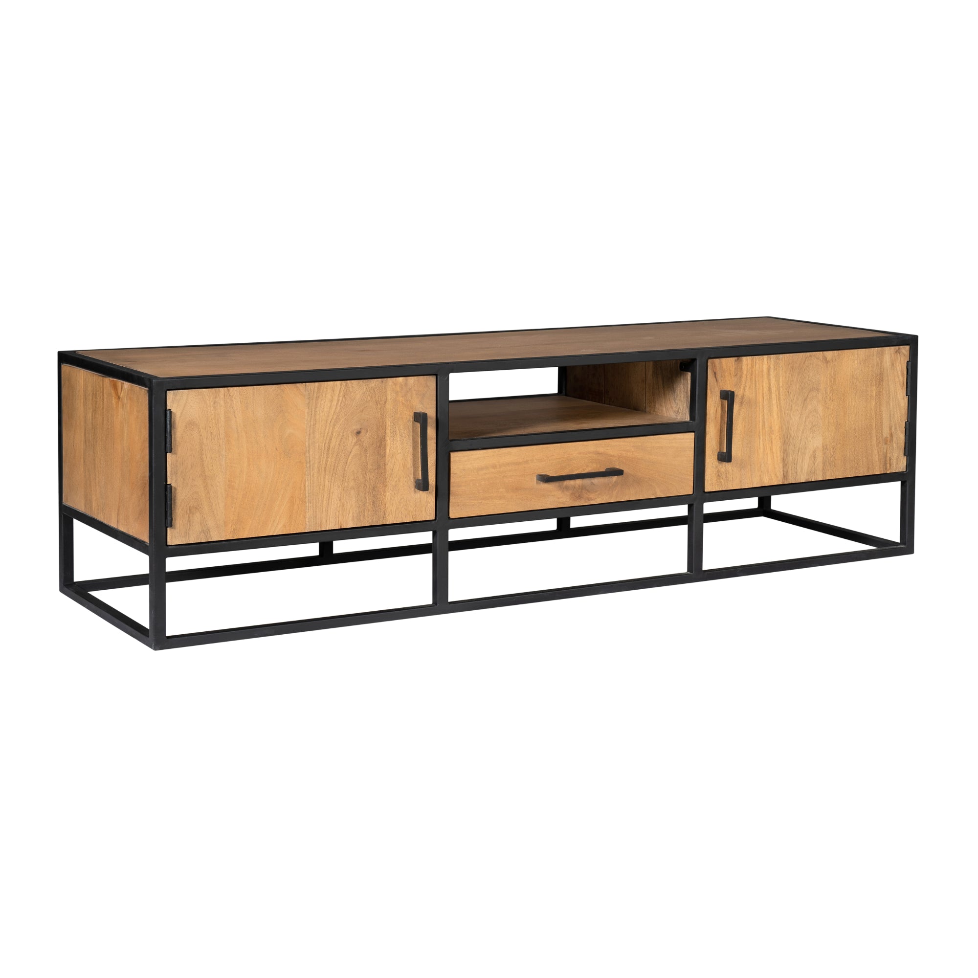 Tv-meubel Denver | Mangohout en staal | 180 cm