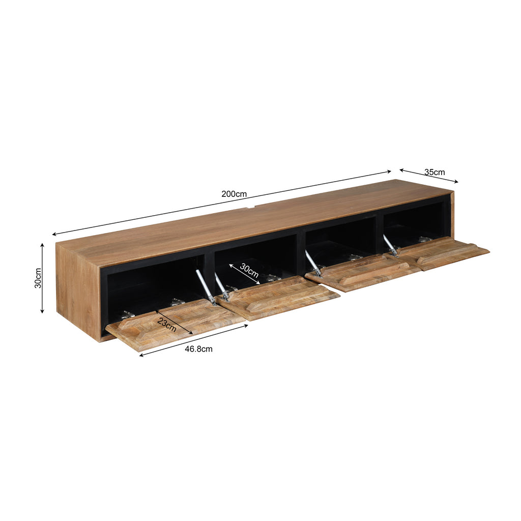 Zwevend tv-meubel RichWood | 200 cm