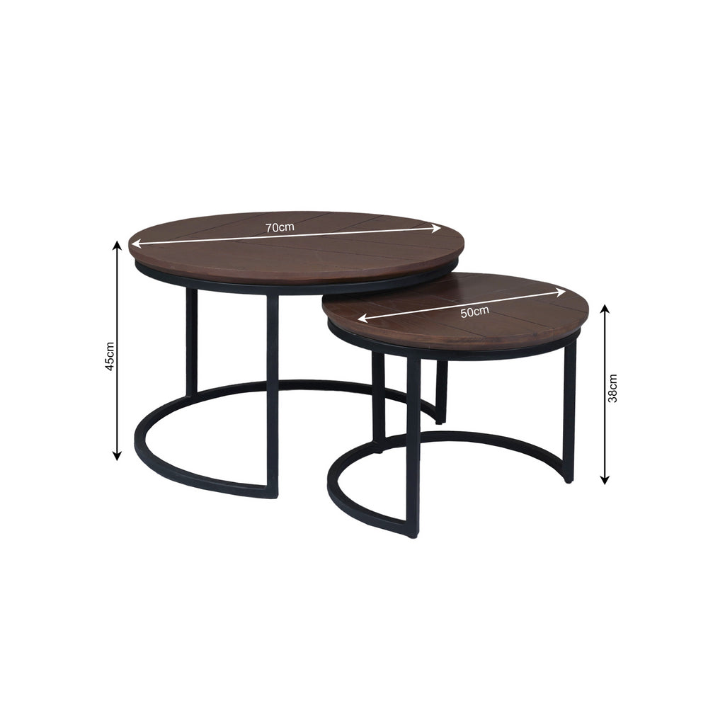 Salontafel Otik Walnoot Eiken | 70 cm | set van 2