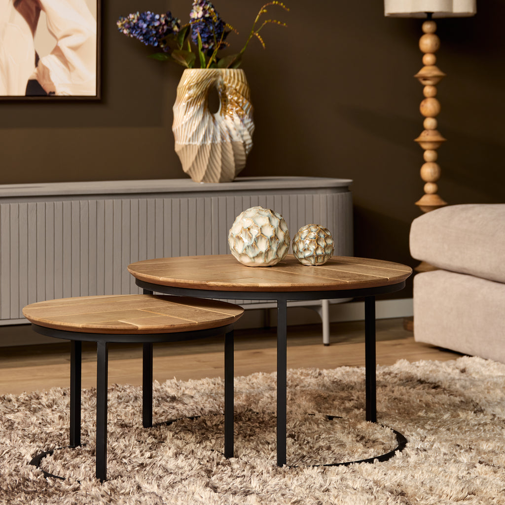 Salontafel Otik Natuurlijk Eiken | 70 cm | set van 2