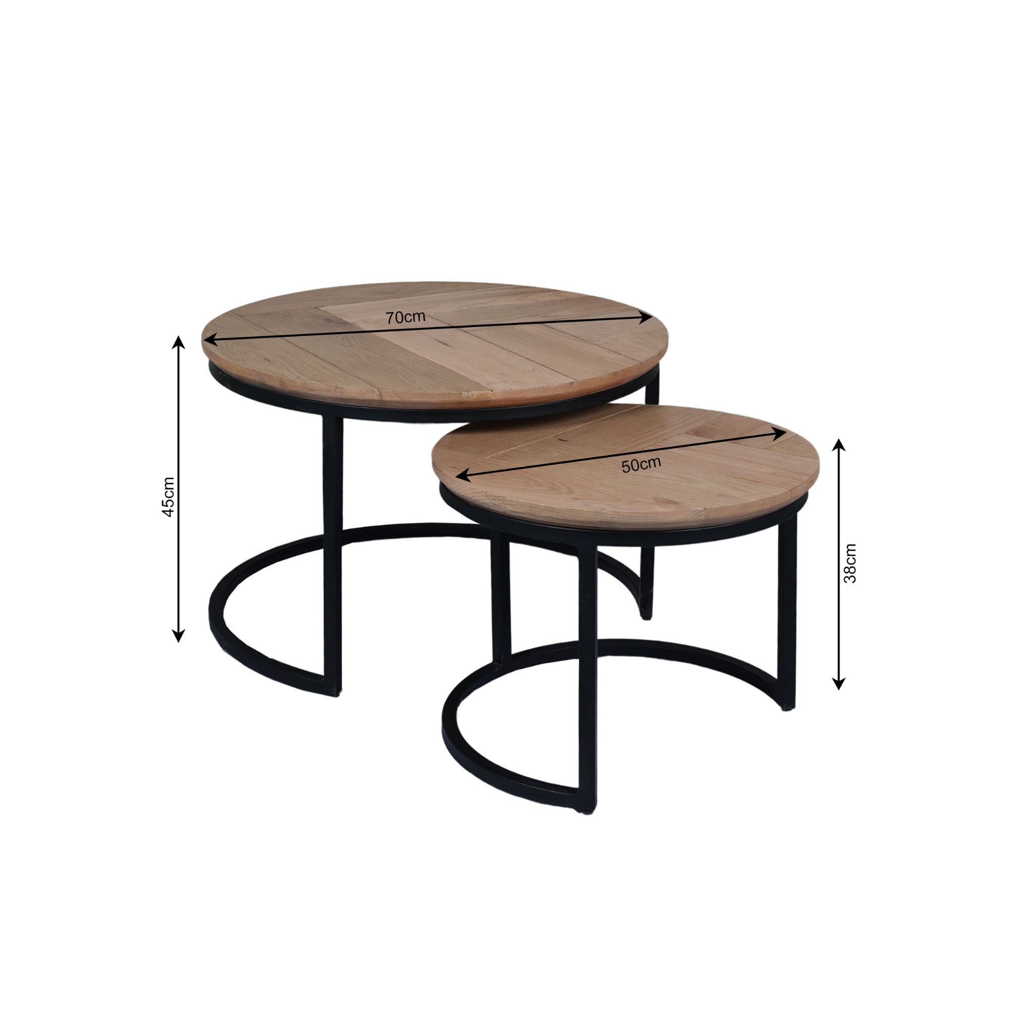 Salontafel Otik Natuurlijk Eiken | 70 cm | set van 2