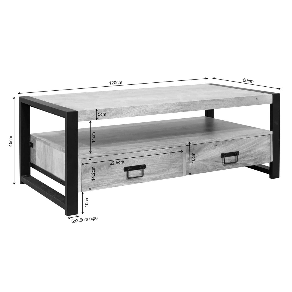 Salontafel Boaz met 4 lades | 120 cm