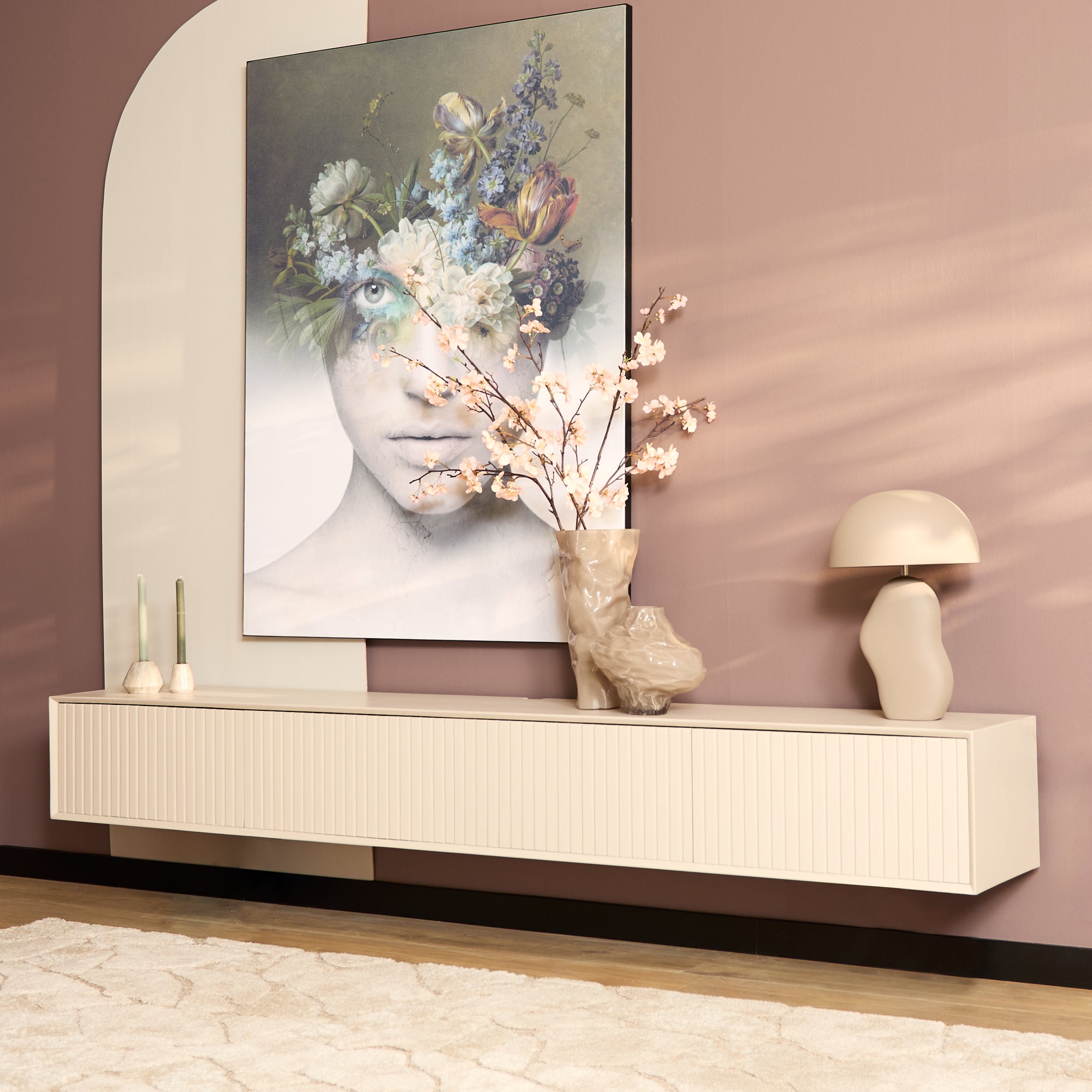 Zwevend tv-meubel Madison Sand | 200 cm