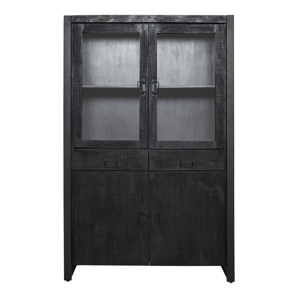 Vitrinekast Boaz Zwart | 115 cm