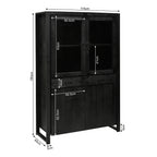 Vitrinekast Boaz Zwart | 115 cm