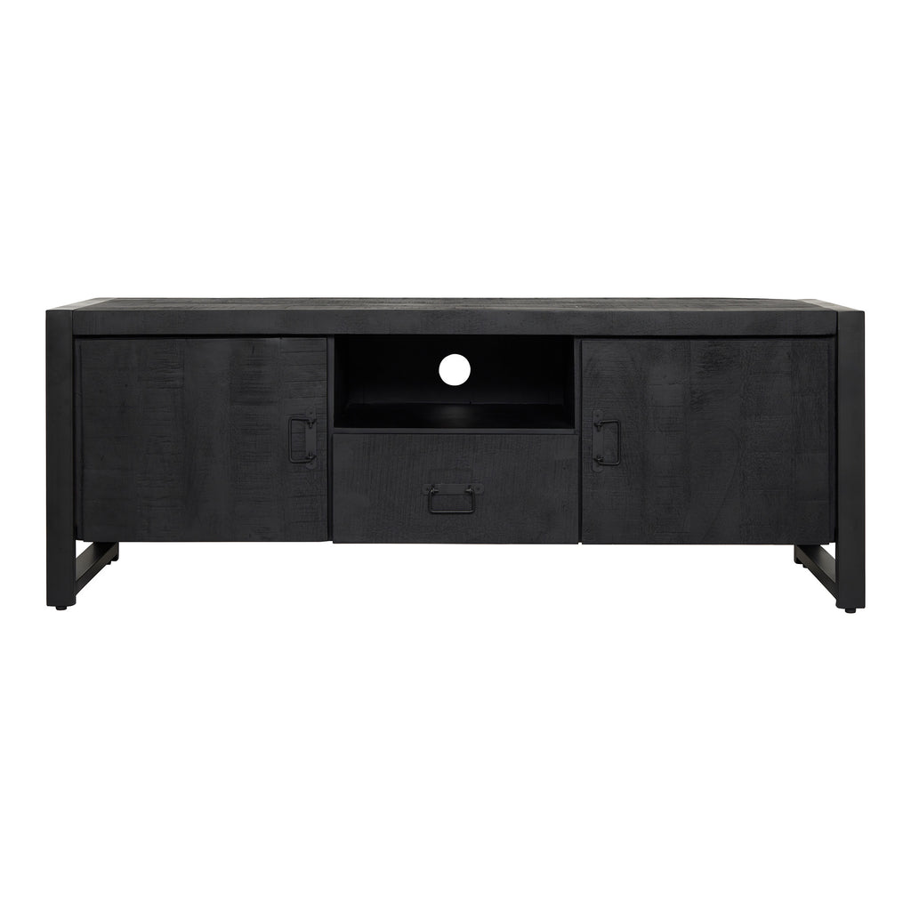 Tv-meubel Boaz Zwart 150 cm | Twee deuren en een lade