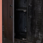 Boekenkast Denver Zwart | Mangohout en staal | 90 cm