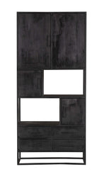 Boekenkast Denver Zwart | Mangohout en staal | 90 cm