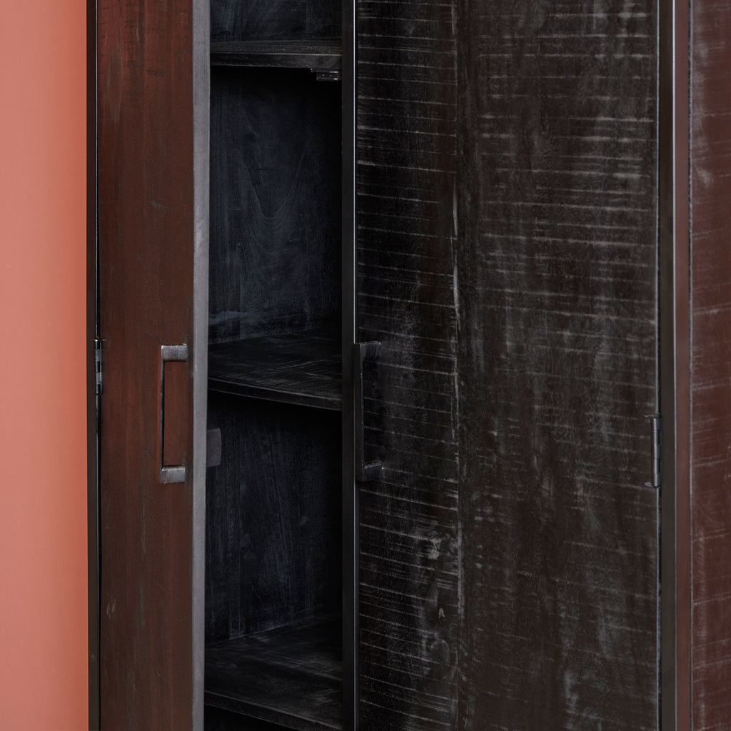 Kast Denver Zwart | Mangohout en staal | 90 cm