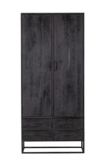 Kast Denver Zwart | Mangohout en staal | 90 cm