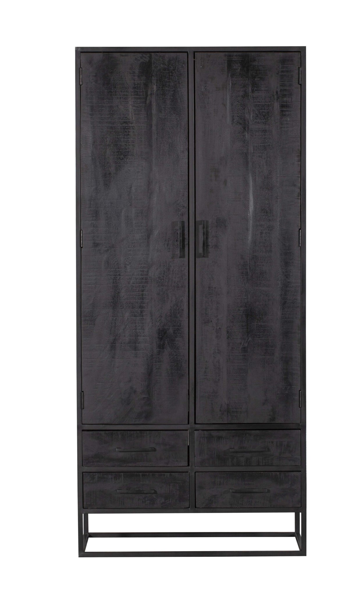Kast Denver Zwart | Mangohout en staal | 90 cm