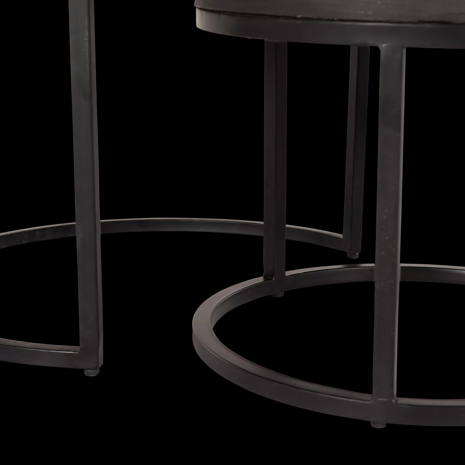 Salontafel set Ora | Zwart Kadappa Stone 60-45 cm