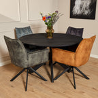 Eetkamerstoel Dani | Velvet Antraciet (set van 2)