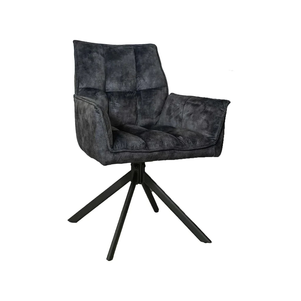 Eetkamerstoel Dani | Velvet Antraciet (set van 2)