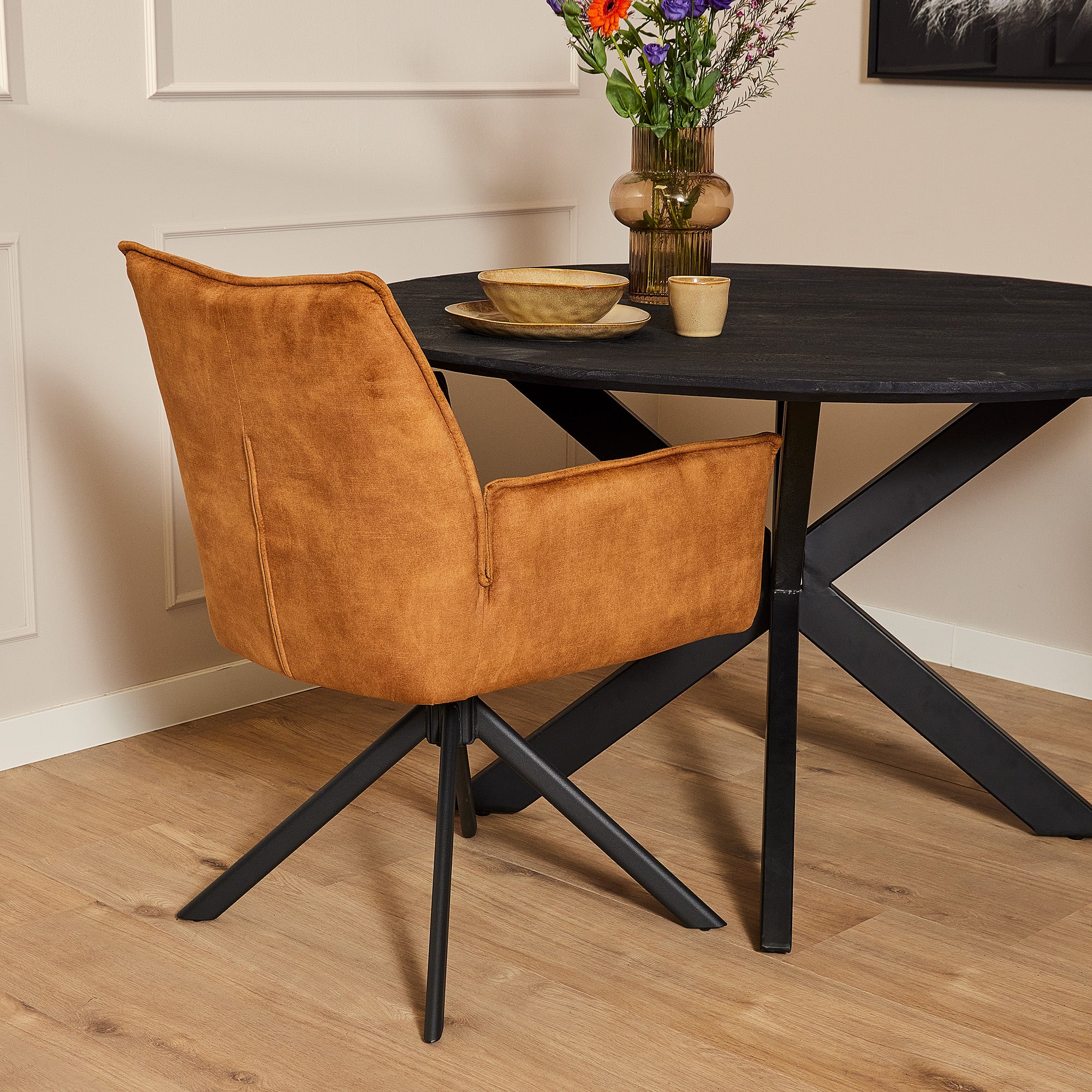 Eetkamerstoel Dani | Velvet Gold (set van 2)
