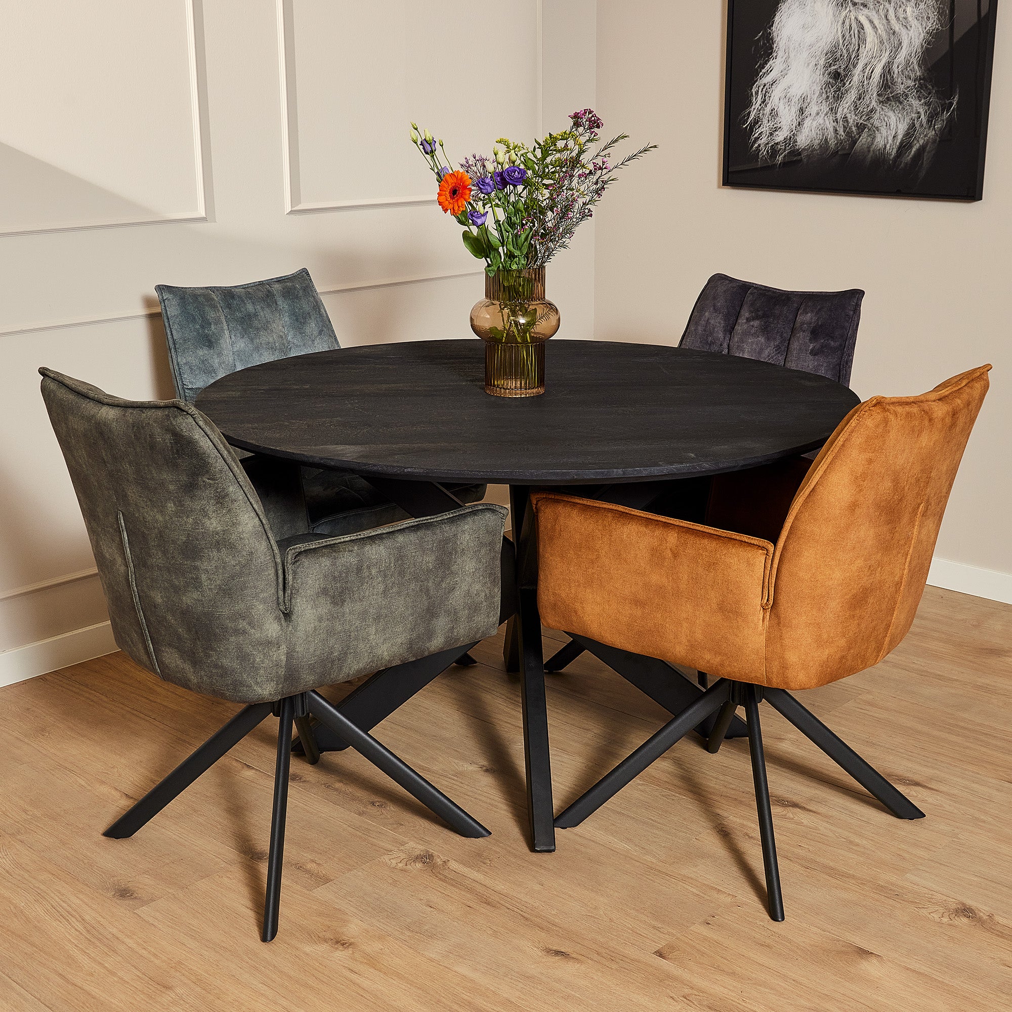 Eetkamerstoel Dani | Velvet Lichtblauw (set van 2)
