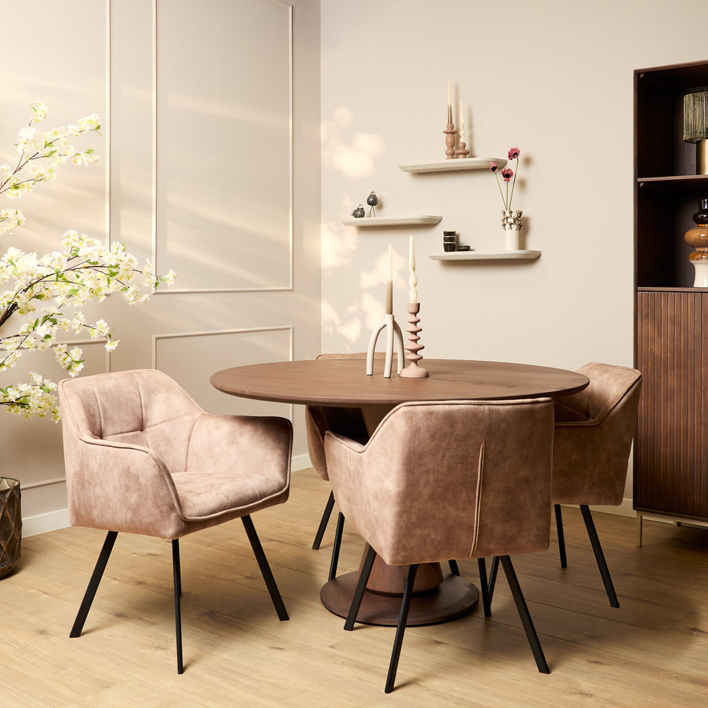 Eetkamerstoel Emma | Velvet Taupe (set van 2)