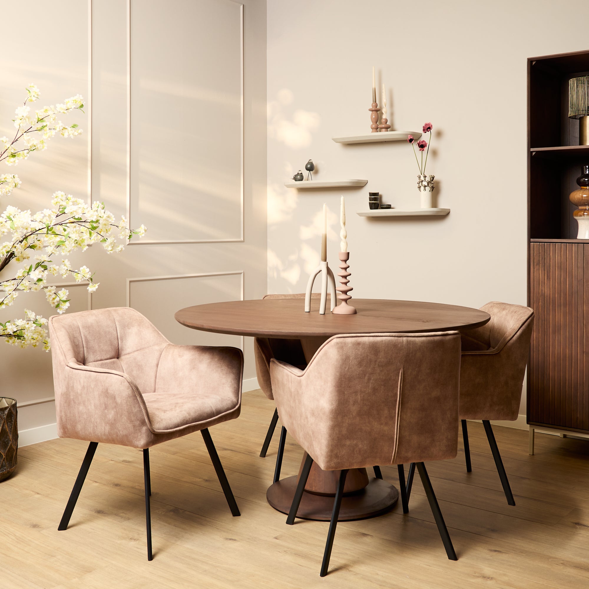 Eetkamerstoel Emma | Velvet Taupe (set van 2)