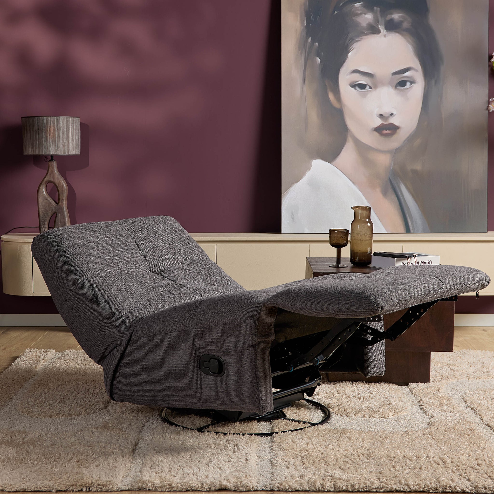 Ligstoel Lazy | Donkergrijs