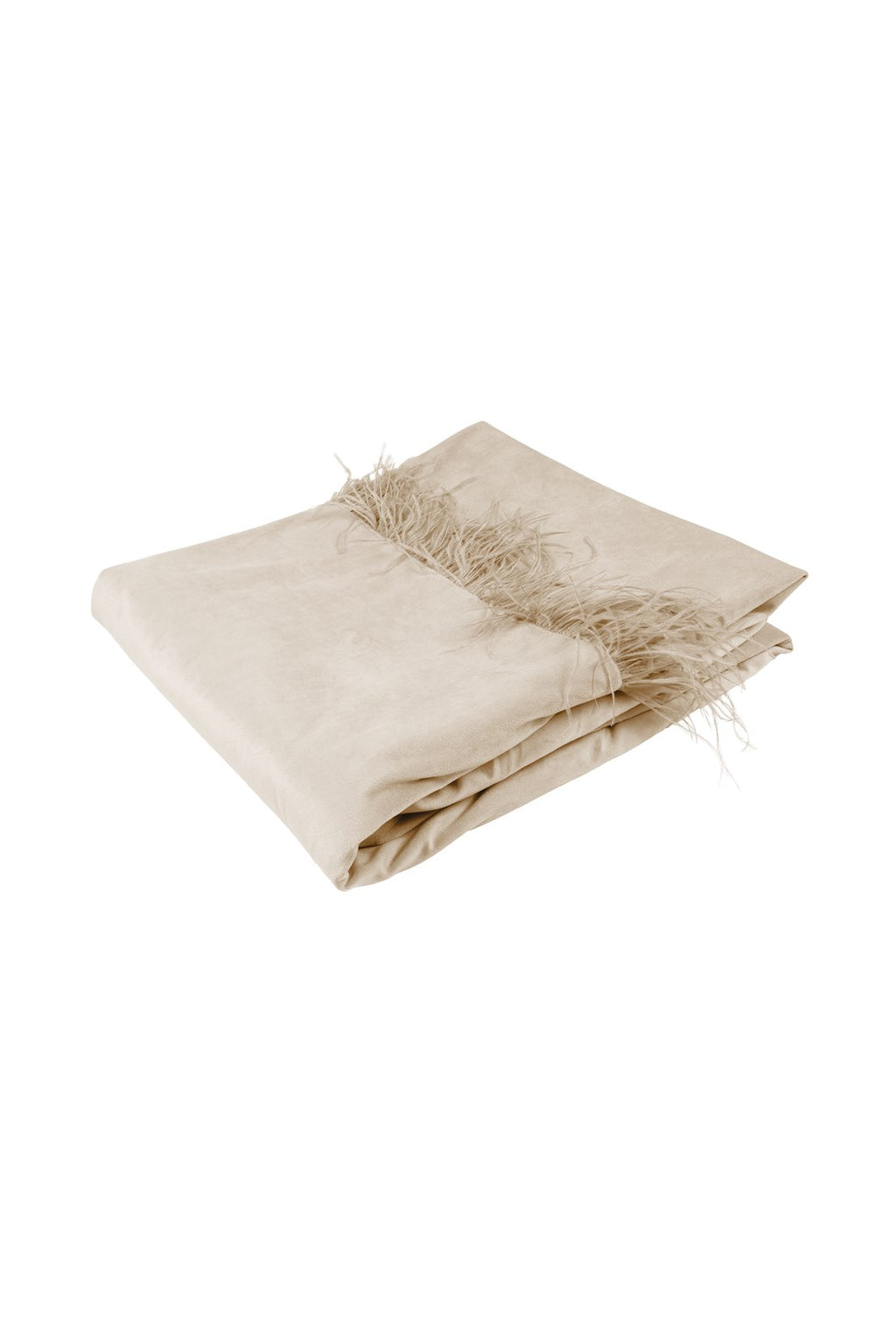 Palmira cushion and blanket set – 2-piece in champagne gold