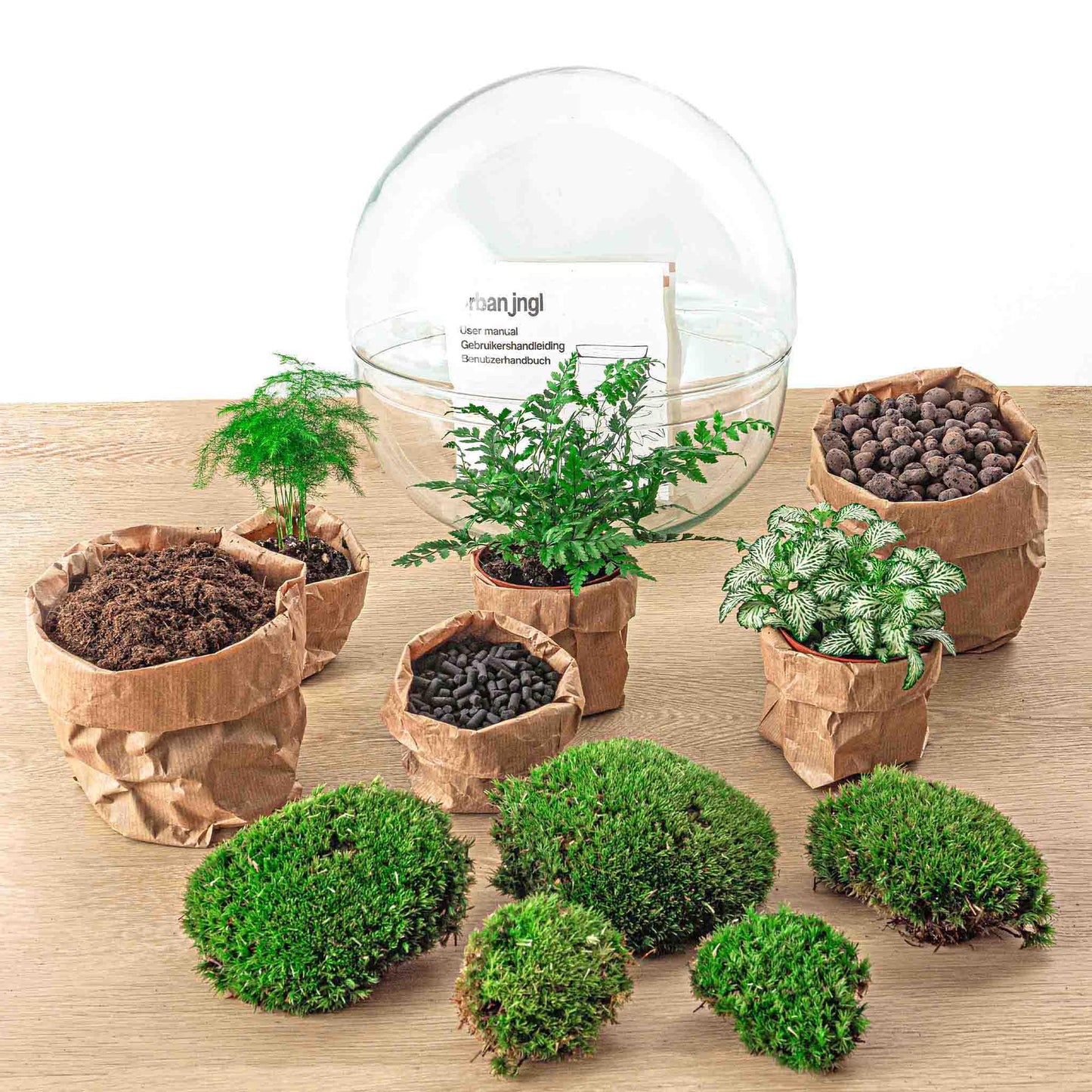 🌿🛠️ DIY Terrarium Dome XL – 30 cm – Includes rake, shovel &amp; tweezers