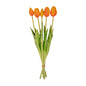 Orange Tulip Bouquet - 5 pieces - 'Real Touch' Artificial tulips - 42 cm