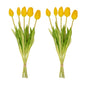 Yellow Tulip Bouquet - 10 pieces - 'Real Touch' Artificial tulips - 42 cm (yellow)