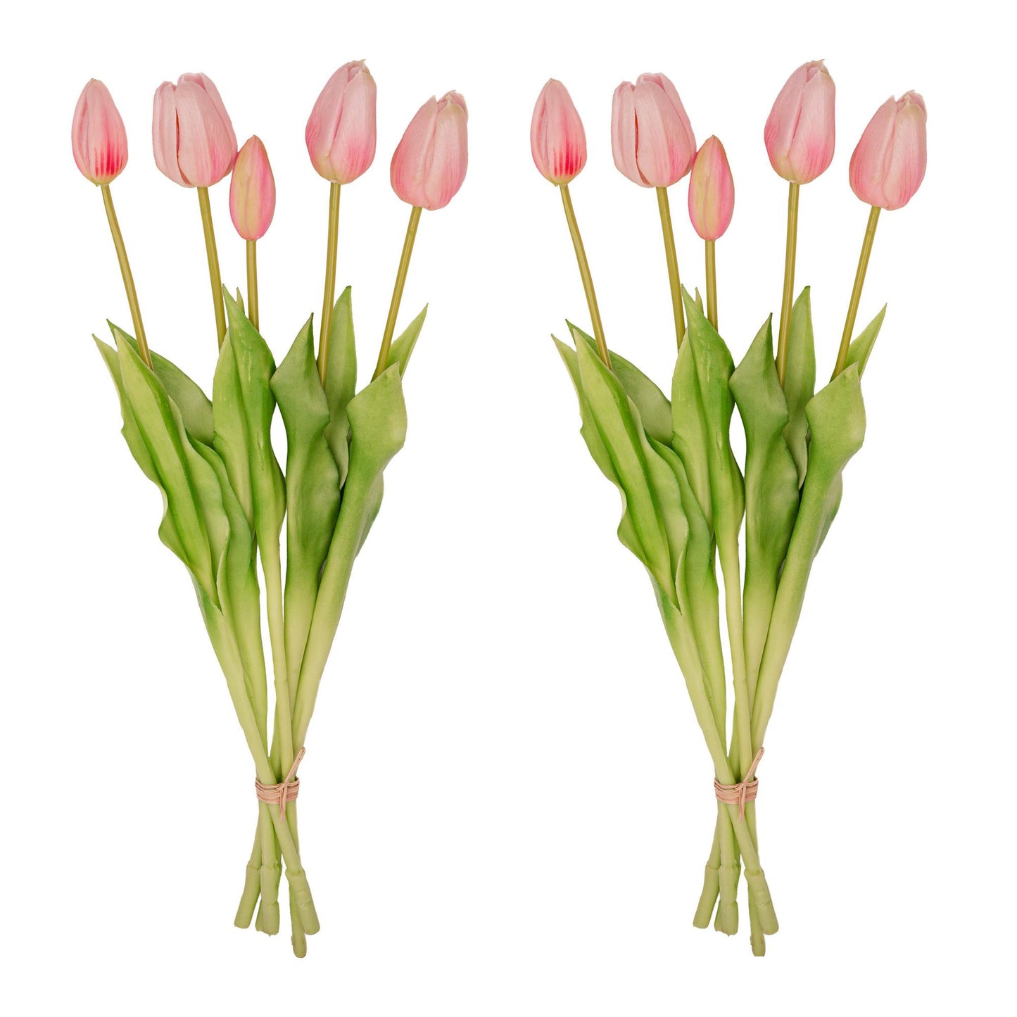 🌷 Pink Tulip Bouquet – 10 pieces – Real Touch – 42 cm