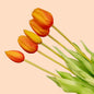 🌷 Orange Tulip Bouquet – 10 pieces – Real Touch – 42 cm
