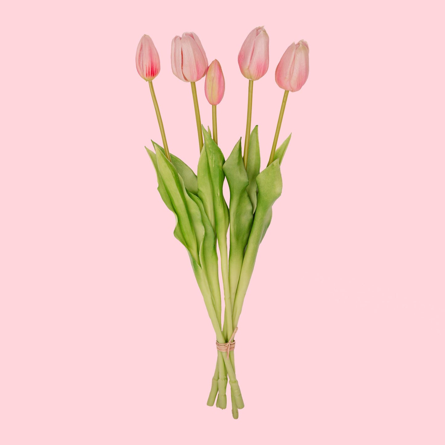 🌷 Pink Tulip Bouquet – 10 pieces – Real Touch – 42 cm